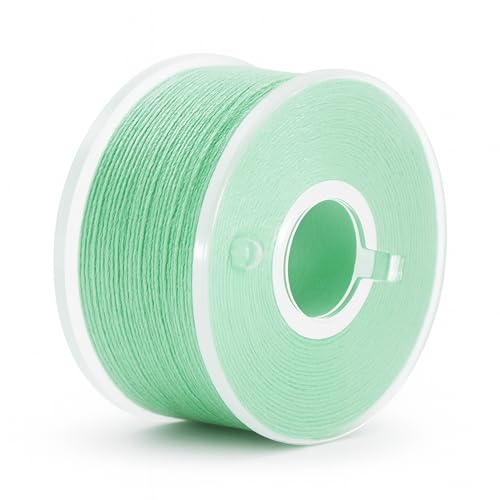 Mandala Crafts Mint 15J SA156 Prefilled Bobbin Thread, 144 PCs - color: Mint, size: Size A 144 X 142 Yards