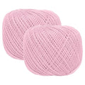 MECCANIXITY Crochet Thread Pearl Cotton Size 3 Pink 2 Rolls 164 Yards for Crocheting Tatting Knitting Embroidery Sewing - color: Pink