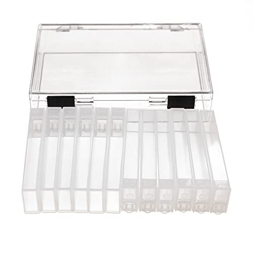 Flip Top Storage System Box | 12 Clear Plastic Organizing Containers | 6.25in x 4in x 1.4in