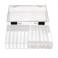 Flip Top Storage System Box | 12 Clear Plastic Organizing Containers | 6.25in x 4in x 1.4in