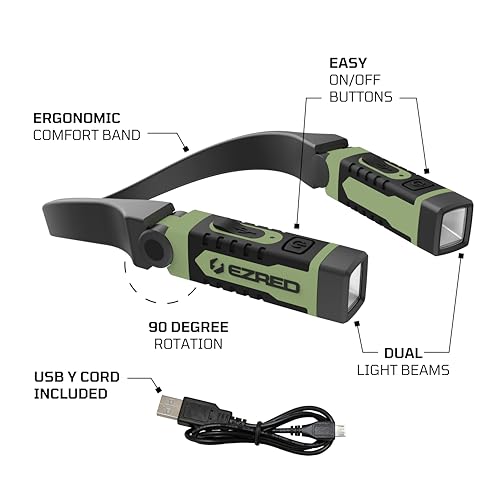 EZRED ANYWEAR Rechargeable Neck Light for Hands-Free Lighting, soft green - color: Soft Green