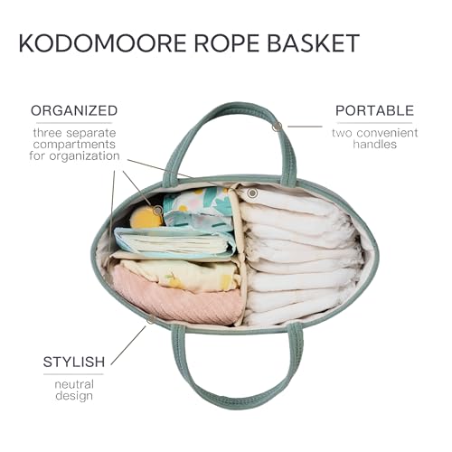 Diaper Caddy Organizer, Gift Basket for Baby Shower, Newborn Essentials - color: Sage Green, size: Small