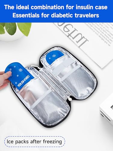 YOUSHARES Mini Ice Packs - Reusable, Thickened & Leak-proof Ice Pack for Insulin & Peptide Cooler Travel Case, TSA Approved Ice Packs Suitable for Most Insulated Medication Travel Bag (4 Packs) - color: Z4_ICE Blue