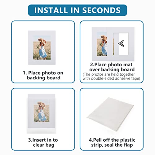 Somime 10 Pack White Picture Mat Set,16x20 Precut Mat for 11x14 Photos - size: white 10pc sets 16x20