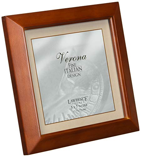 Lawrence Frames Estero Collection, Chestnut Wood 5 by 5 Picture Frame - color: Chestnut, size: 5x5