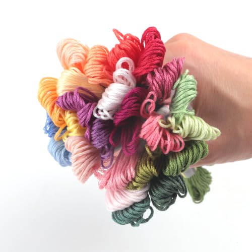 Double Mercerized Egyptian Cotton Embroidery Floss 8.75 Yards Per Skein for Cross Stitch Thread, Friendship Bracelets Floss, Craft Floss, Embroidery Floss Set (Set 24A (24 Skeins)) - color: Set 24A (24 Skeins)