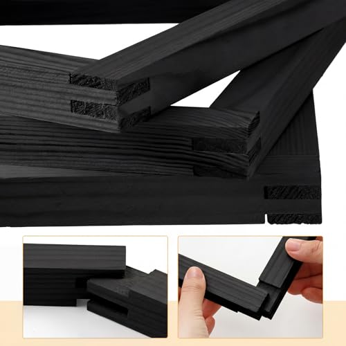Hotop 6 Set Stretcher Bars for Needlework 6 Size Wooden Canvas Stretcher Bars for Needlepoint Embroidery Stitch Frame Set Bundle with Crafts - color: Black, size: 6 Size