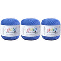 golo 3 Balls Crochet Thread Size 20 Embroidery Thread Crochet Yarn for Hand 633 - color: 000-8-633Blue