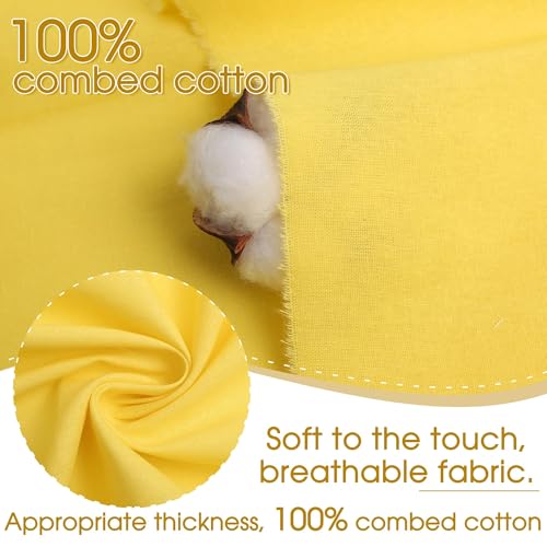 Bright Yellow Cotton Fabric, Natural 100% Cotton Poplin Fabric by The Yard 59 Inches Wide Lining Fabric for Sewing Apparel Cloth Soft Embroidery Quilting, 2 Yard - color: Bright Yellow, size: 2 Yards