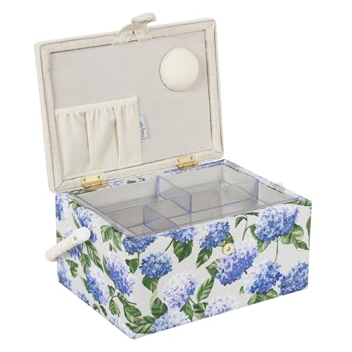 Hobby Gift Medium Sewing Box Organiser - color: Blue Hydrangea