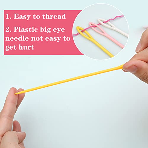 Lunarm Plastic Needles 50pcs Yarn Needles Plastic Large Eye 5.91inch/15cm - size: 5.91 inches