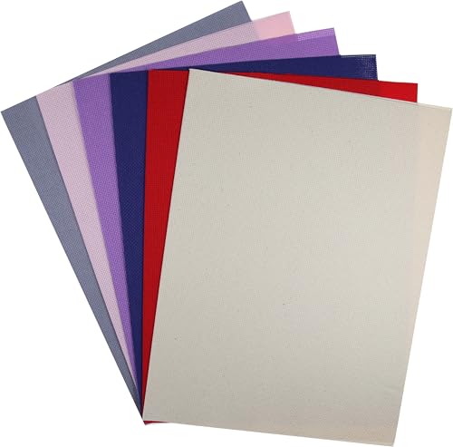 KCS 6 pc of 12" x 18" (30cmx45cm) 18 Count Cotton Aida Cloth Cross Stitch Fabric (18CT-J) - color: 18ct-j