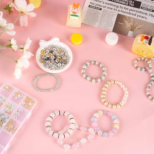 Rhinestone Spacer Beads for Jewelry Making, Bracelet, Pen, Keychain, Crafts