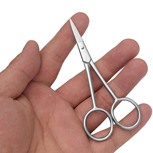 Multicolor Professional Grooming Scissors for Facial Hair Removal - color: Silver D