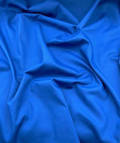 EOVEA - Cotton Polyester Fabric by The Yard – 60" Wide Broadcloth Fabric, Soft, Lightweight & Breathable Material for Lining, Curtains, Bedding, Skirts, Sewing Projects (Royal Blue, 1 Yard) - color: Royal Blue, size: 1 Yard