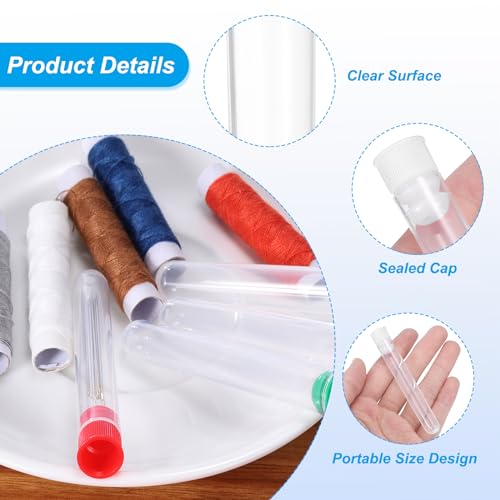 PATIKIL 3" Length Plastic Sewing Needle Storage Holder, 10 Pcs Portable Matte Embroidery Needle Pin Toothpick Storage Tubes Case for Craft Knitting, White - color: White, size: 3"