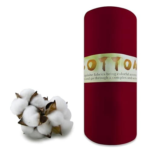 100% DarkRed Cotton Fabric for Sewing by 3 Yard, 59”Width Quilting Fabric Medium Weight 5.8 oz, Muslin Fabric by The Yard, Embroidery Cloth - color: Darkred, size: 3yards