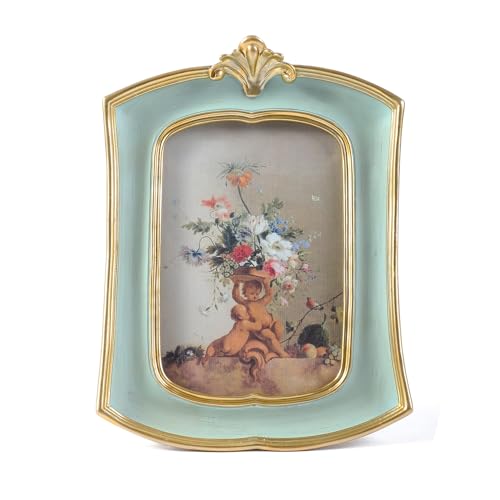 Vintage Picture Frame 4x6 Antique Ornate Photo Frame Tabletop and Wall Hanging Old-Fashioned Style, Decorative Retro Design Home Decor, Photo Gallery Art,Sage Green - color: Sage Green, size: 4x6