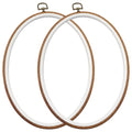 Marvexi 2Pcs Oval Embroidery Hoops 8.2"x11", Vintage Cute Faux Wood - style: 8.2"x11"