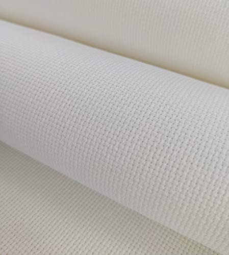KCS 16CT Counted Cotton Cross Stitch Aida Cloth Fabric (White, 19" x 28") - color: White, size: 19" x 28"