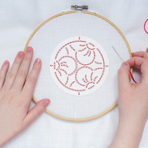 BENECREAT 4Pcs Acrylic Sashiko Stencil, 4.5inch Flower Acrylic Embroidery Tool Drawing Line Template for Hand Quilting and Embroidery, 2mm Thick