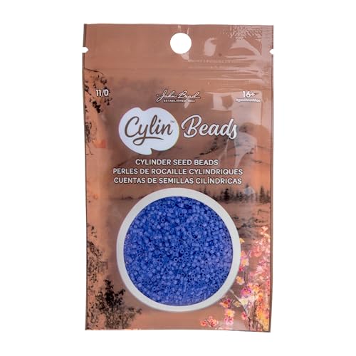 John Bead 25g Cylin Beads Purple Matte 11/0 Glass Cylindrical Seed Beads for Jewelry Bracelets Necklaces Earrings Making Embroidery - color: Transparent Purple Matte