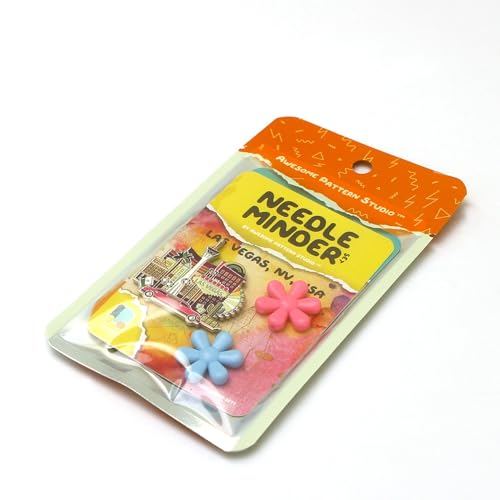 Awesome Pattern Studio Needle Minder Set - Las Vegas Magnetic Needle Minder + 2 Needle Threaders. Enamel Pin for Cross Stitch, Embroidery and Craft - size: Las Vegas Set #1