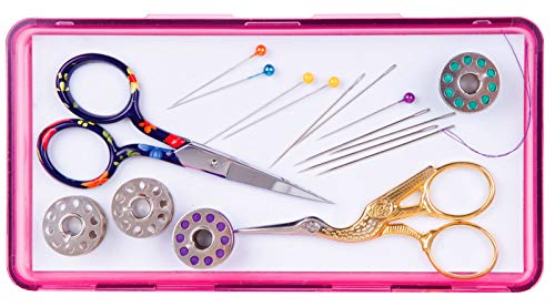 ArtBin Sew-Lutions Slim Line Magnetic Craft Box, Translucent Raspberry - size: Small - Single Pack, style: Slim Line Magnetic Box
