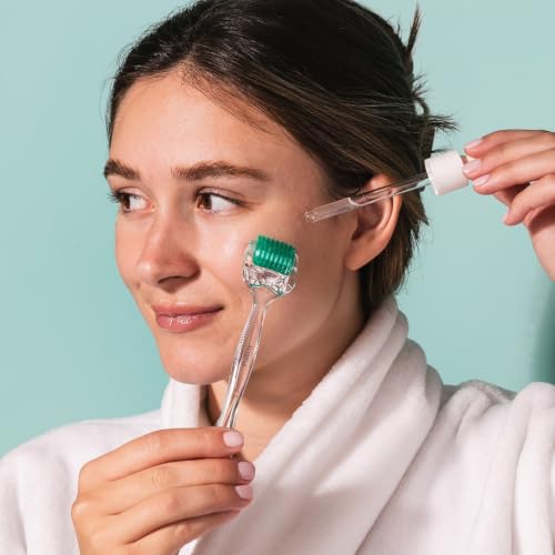 Derma Roller – Professional Microneedling Tool for Hair, Skin & Face – 192 Authentic Titanium Microneedles – Premium At Home Beauty Care – Includes Free Protective Storage Case