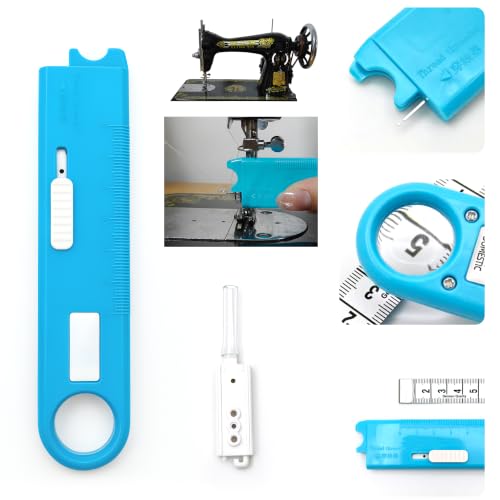 Sewing Machine Automatic Needle Threader with Seam Ripper Ruler Scale - color: blue