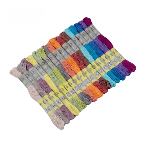 16 Skeins Double Mercerized Egyptian Cotton Embroidery Floss 8.75 Yards Per Skein for Cross Stitch Thread, Friendship Bracelets Floss, Craft Floss, Embroidery Floss Set (Set 20 (16 Skeins)) - color: Set 20 (16 Skeins)