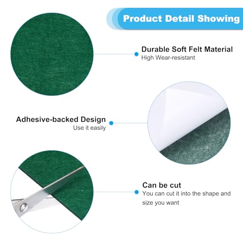 PATIKIL 6x6 Inch Square Dark Green Felt Lamp Base Pads, 6 Pack, 3mm Thickness, Adhesive Backed - color: Dark Green, size: 6x6 Inch