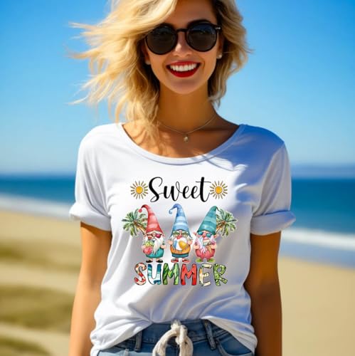 4 Packs Summer Iron on Patches for Clothing, Sweet Summer Heat Transfer Vinyl Decals Hawaiian Beach Coconut Tree Sunglasses Design DTF Transfer Ready to Press Appliques for T-Shirt Hoodie DIY Craft - color: Style I