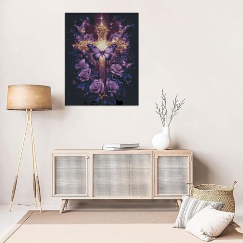 Religious Stamped Cross Stitch Kits - Cross Stitch Kits for Beginners，Adults Needlepoint Cross-Stitch Patterns Dimensions Needlecrafts Embroidery Kits Arts and Crafts 11.8x15.7 Inches - color: D069