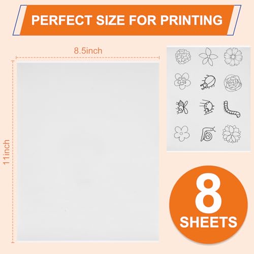 FURWEY Water Soluble Stabilizer for Embroidery,8PCS 8.5x11,Self Adhesive - size: 8P