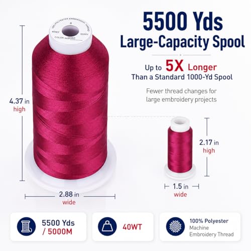Simthread 5500Yds/5000M 40WT Polyester Embroidery Thread Mulberry S082 - color: Mulberry S082