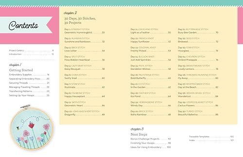 The 30-Day Embroidery Challenge: A Day-by-Day Guide to Learn New Stitches and Create Beautiful Designs (30-Day Craft Challenge)