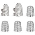 6PCS Sewing Thimble, Metal Finger Protector, Quilting Craft Accessories for Hand Sewing Knitting Needlework