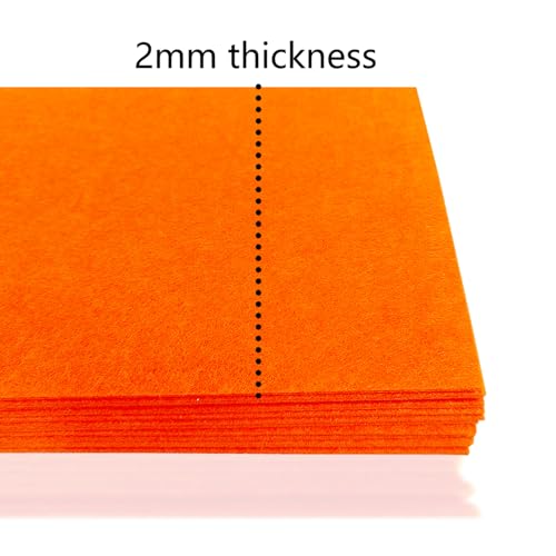 Jtnohx Stiff Felt, 2mm Thick Felt Sheets for Crafts, 8"x12" Hard Felt Fabric Squares 8Pcs for DIY Projects (Orange) - color: Orange