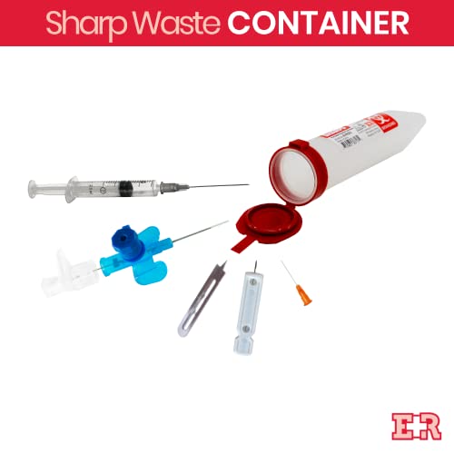 Ever Ready First Aid Porta Sharps Transportable Sharps Container with Locking Mechanism - 12 Count (Pack of 2) - size: 12 Count (Pack of 2)
