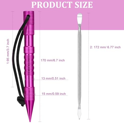Ferraycle 12 Pcs Paracord FID Set Stainless Steel Needles,Pink - style: Pink
