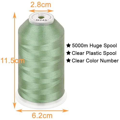 New brothread Huge Spool Embroidery Thread - Opal Green Fits Janome Color - color: Opal Green-N245