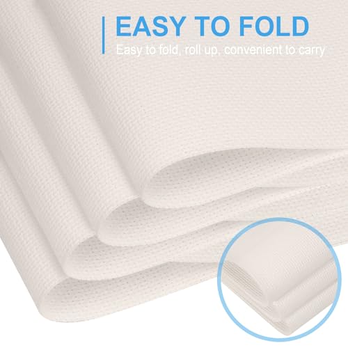 Cross Stitch Fabric 14 Count Aida Cloth 28 x 19 Inch Large Size Classic Reserve Cross Stitch Supplies Embroidery Fabric for Home DIY Craft Decoration Handmade, Light Beige - color: Light Beige, size: 14 CT 28 x 19In