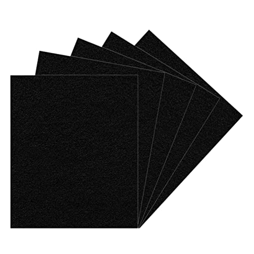 Savita 5pcs 25.4 x 22.8cm/10 x 9 inch 3mm Thick Felt Sheets, Stiff Felt Fabric Sheets for Crafts Hard Felt Squares for Sewing Crafting Cushion and Padding - color: Black