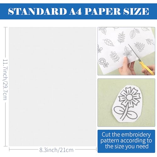 AYSOW 24PCS Water Soluble Stabilizer for Embroidery, 8.5''*11''