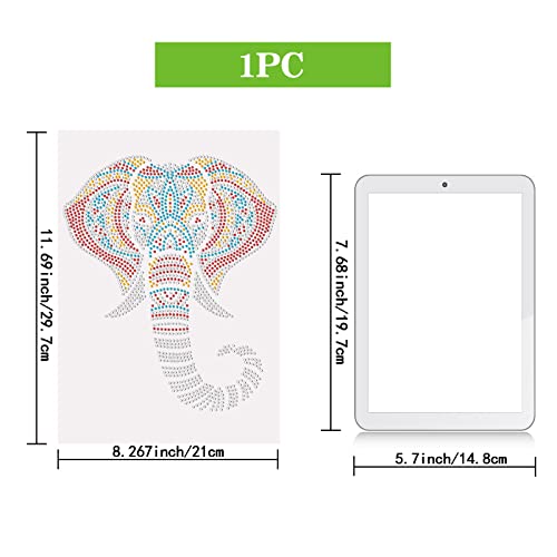 NBEADS Elephants Rhinestone Iron on Hotfix, Wildlife Animal Heat Transfer Decal Bling Rhinestone Decals Heat Transfer Patch Clothing Repair Applique for T-Shirt Clothing Pants Bags, 11.69x8.27 - color: Elephants