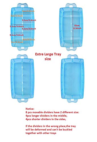 Kamay's Extra Large 3 Tier Stackable Adjustable Compartment Slot Bead Craft Jewellery Tool Storage Organiser, with 30 Compartments, Container Box, Orange - style: Extra Large 3 Tier 30 Compartments Orange