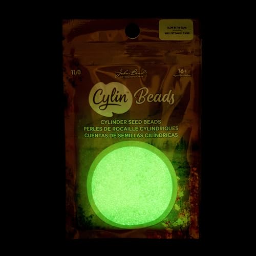 John Bead 25g Cylin Beads Light Green Glow in Dark AB 11/0 Glass Cylindrical Seed Beads for Jewelry Bracelets Necklaces Earrings Making Embroidery - color: Light Green Glow in Dark AB