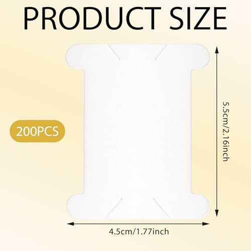 200 Pcs Embroidery Floss Bobbins, Embroidery Thread Storage Floss Holder Supplies Bobbins for Cross Stitch Embroiderys Cotton Thread(Paper)