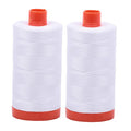 Aurifil Cotton Mako 50wt 1300m 2-Pack: White (2X 2024) - color: white